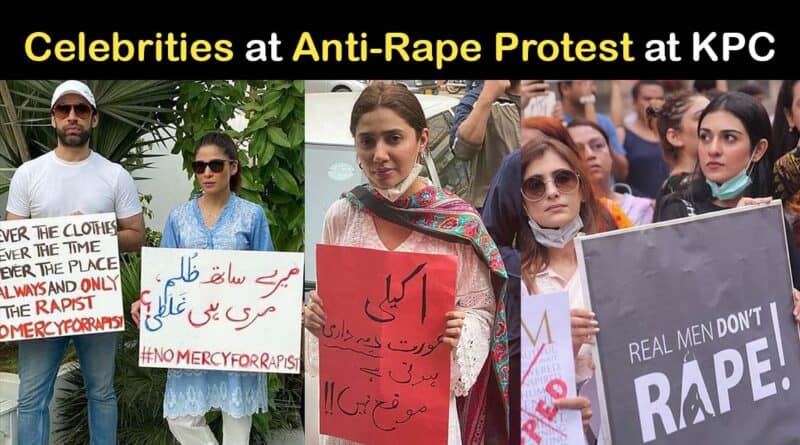 celebrities at anti-rape protest