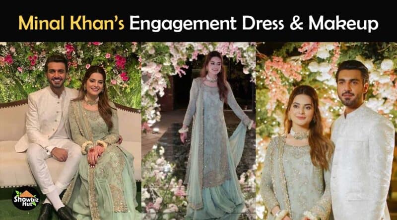 minal khan engagement dress and makeup