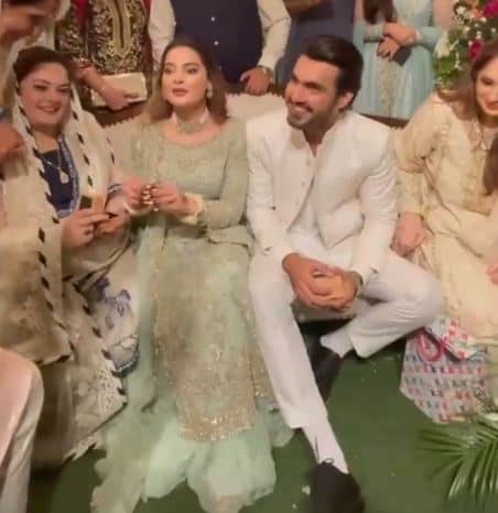 aiman khan engagement dress designer