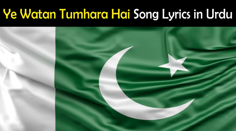 ye watan tumhara hai lyrics in urdu