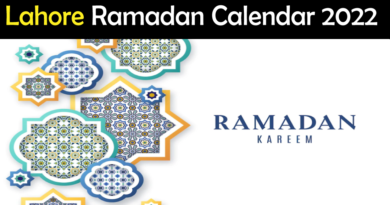 lahore ramadan calendar 2022